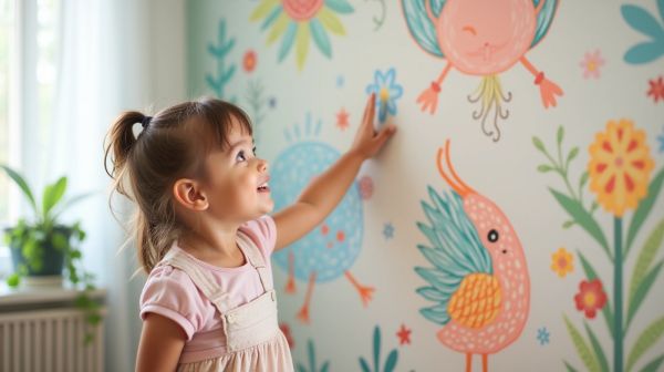 Transformez l'univers de votre fille avec un papier peint unique